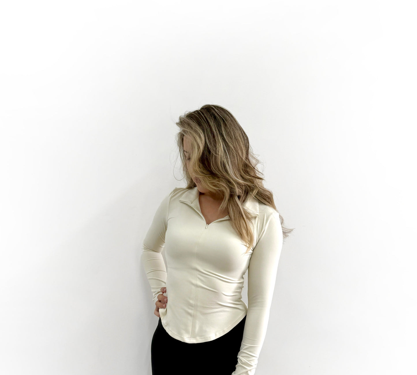 Barely There - Half Zip Long Sleeve Top